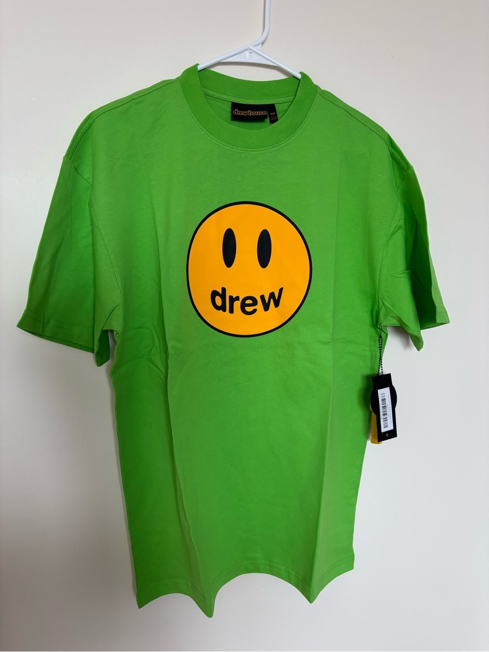 NWT drew house Lime Green Smiley Logo Short Sleeve Tee